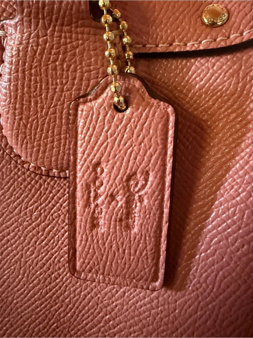 COACH Pink Leather Satchel with Minnie Roller Skate Graphic